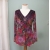 Vintage Carole Little Women's Shirt Blouse size M Purple Red Stretchy