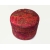 Vintage Asian Red Jacquard Fabric Trinket Box Round