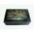Vintage Black Lacquer Box with Asian Scene on Lid Trinket Jewelry Box