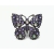 Purple Rhinestone Butterfly Brooch Pin Gunmetal with AB Aurora Borealis Accents
