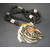 Vintage Large Zebra Head Statement Necklace Mother of Pearl Bead Stone Inlay