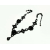 Vintage Signed Carolee Ornate Black Beaded Necklace Jet Black Glass Beads