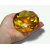Vintage Oleg Cassini Golden Yellow Diamond Cut Crystal Glass Paperweight Signed