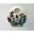Vintage Small Flat Round Disc Shaped Ceramic Bud Vase White with Floral Design