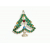 Vintage Prong Set Emerald Green Crystal Rhinestone Christmas Tree Brooch Pin