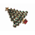Vintage Green and Red Enamel Christmas Tree Brooch Pin Antiqued Gold