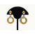 Vintage Topaz Colored Crystal Rhinestone Hoop Drop Clip Earrings
