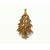 Vintage Signed ART Gold Rhinestone Christmas Tree Brooch Lapel Pin Rhinestones