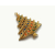 Vintage Brushed Gold Christmas Tree Brooch Pin with Colorful Rhinestones