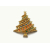 Vintage Brushed Gold Christmas Tree Brooch Pin with Colorful Rhinestones