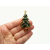 Vintage Enamel Christmas Tree Brooch Gold with Green and Red Enamel