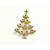 Vintage Signed Gerry's Christmas Tree Pin Brooch Gold with Green and Red Enamel