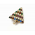 Vintage Small Prong Set Multicolored Rhinestone Christmas Tree Lapel Pin Brooch