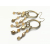 Vintage Gold and Champagne Bead Dangle Earrings Hook Earrings 3.5 inch Boho