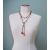 Vintage Amber Nugget Tassel Lariat Necklace Hand Knotted Long Stone Beaded