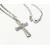 Vintage Clear Rhinestone Silver Cross Pendant Necklace with Heart Cutout