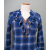 Vintage Ralph Lauren Chaps Blue Plaid Ruffle Women's Shirt Top Soft Size Medium