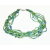 Vintage Blue and Green Glass Bead Multi Strand Choker Necklace