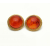 Vintage Orange Swirl Gold Clip on Earrings Fiery Lucite Cabochon Button Earrings