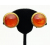 Vintage Orange Swirl Gold Clip on Earrings Fiery Lucite Cabochon Fall Earrings
