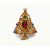 JJ Jonette Rhinestone Christmas Tree Brooch Lapel Pin Gold with Colorful Stones