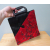 Vintage Asian Design Floral Handbag Purse Red Black Zipper Closure Inside Pocket