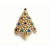 Vintage Signed Eisenberg "Cut Your Own" Christmas Tree Brooch Gold Filigree Pave Rhinestone Lapel Pin Ornate Design Vintage Signed Eisenberg Gold Filigree Pave Rhinestone Christmas Tree Pin Brooch