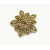 Vintage Gerry's Gold Floral Brooch with Pink Rhinestones Openwork Flower Design