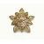 Vintage Gerry's Gold Floral Brooch with Pink Rhinestones Flower Lapel Pin