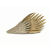 Vintage Pave Rhinestone Wing Feather Brooch Lapel Pin Antiqued Gold Angel Wing