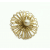 Vintage Gold Circle Pin Brooch with Pearl Accent 3D Round Openwork Design