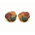 Vintage Enamel Swirl Clip on Earrings Gold with Green Amber and Maroon Red