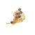 Vintage Calla Lily Brooch Gold Filigree with Prong Set Amethyst Purple Crystals