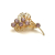 Calla Lily Flower Lapel Pin Brooch Gold Filigree with Purple Crystals Floral