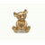 Vintage Napier Teddy Bear Brooch Gold with Pink Rhinestone Eyes Brushed Gold