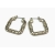 Vintage Silver Tone Square Hoop Earrings For Pierced Ears Silver and Black