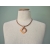 Vintage Copper Pendant Necklace on Multistrand Cord Geometric Metal Jewelry