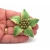 Vintage Green Poinsettia Brooch Liz Claiborne Floral Lapel Pin Christmas Flower
