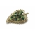 Vintage Green Rhinestone Leaf Brooch Gold Filigree Leaf Pin Shades of Green