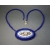 Vintage Micro Mosaic Necklace with Purple Blue Beaded 20 inch Chain Suede Back