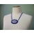 Vintage Micro Mosaic Necklace with Purple Blue Beaded 20 inch Chain Suede Back