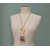 Vintage Semi Precious Polished Stones Statement Necklace Long Gold 26 inch Chain