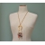 Vintage Semi Precious Polished Stones Necklace Long Gold 26 inch Chain Horseshoe Pendant Statement Jewelry Heart Shaped Stone Vintage Semi Precious Polished Stones Statement Necklace Long Gold 26 inch Chain
