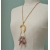 Vintage Semi Precious Polished Stones Pendant Necklace Long Gold 26 inch Chain