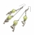 Vintage Long Dolphin Charm Dangle Earrings with Chartreuse Spring Green Beads Drop French Hook Dolphin Earrings for Pierced Ears Silver Tone Vintage Long Dolphin Charm Dangle Earrings Silver Hooks Chartreuse Spring Green