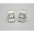 Vintage Clear Crystal Rhinestone Clip on Earrings Square Baguette Wedding Bridal