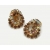 Vintage Topaz & AB Crystal Clip On Earrings Double Entwined Circles Wedding