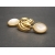 Vintage Monet Gold and Pearlescent Moonglow Cabochon Drop Clip Earrings Dangle