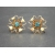 Vintage Bugbee & Niles Screw Back Earrings Gold Tone Aquamarine Blue Rhinestone