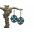 Vintage Silver Tone Faux Turquoise Dangle Earrings French Hooks
